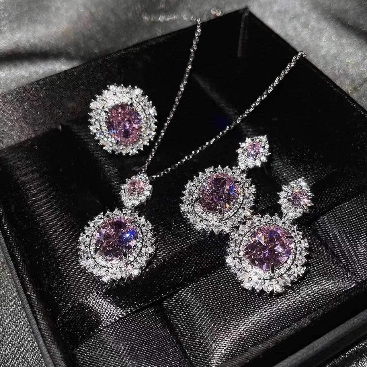 Crystal Yellow Pendant Set (3items)