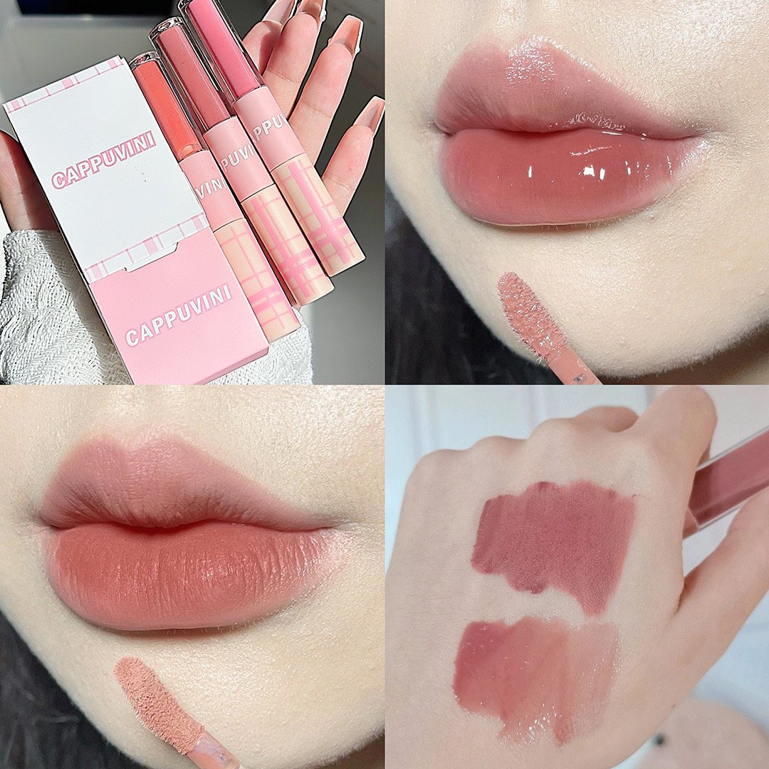 Cappuvini 2 in 1 lip glaze and lipgloss Set
